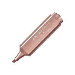 [09154626] Faber-Castell Textliner 46 Metallic Marcador Fluorescente - Punta Biselada - Trazo entre 1mm y 5mm - Tinta con Base de Agua - Color Oro Rosa