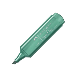 [09154639] Faber-Castell Textliner 46 Metallic Marcador Fluorescente - Punta Biselada - Trazo entre 1mm y 5mm - Tinta con Base de Agua - Color Verde Metalico