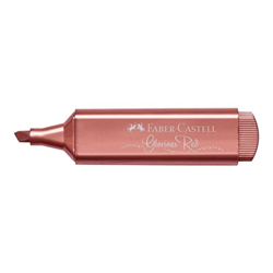 [09154673] Faber-Castell Textliner 46 Metallic Marcador Fluorescente - Punta Biselada - Trazo entre 1mm y 5mm - Tinta con Base de Agua - Color Rojo Metalico