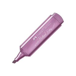 [09154691] Faber-Castell Textliner 46 Metallic Marcador Fluorescente - Punta Biselada - Trazo entre 1mm y 5mm - Tinta con Base de Agua - Color Rubi Metalico