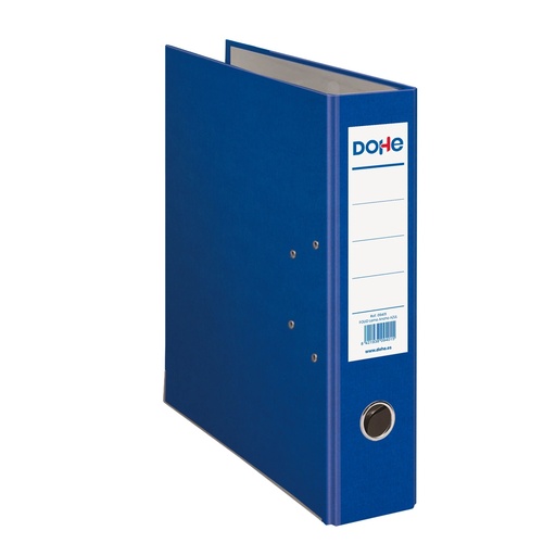 [09401] Dohe Archivador de Palanca Tamaño Folio - Lomo Ancho 70mm - Ollao, Rado y Tarjetero en el Lomo - Carton Forrado con Polipropileno - Cantoneras Metalicas - Color Azul
