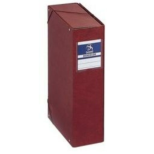 [09574] Dohe Caja para Proyectos Lomo 9cm - Carton Forrado con Papel Impreso y Plastificado - Cierre con Gomas - Color Cuero