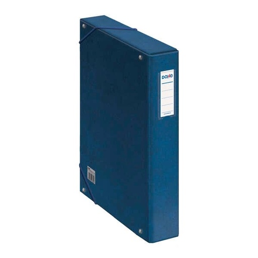 [09728] Dohe Caja para Proyectos Lomo 5cm - Carton Forrado con Papel Impreso y Plastificado - Cierre con Gomas - Color Azul