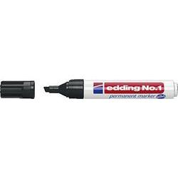 [45658] Edding Nº1 Rotulador Permanente - Punta Biselada - Trazo entre 1 y 5 mm. - Recargable - Secado Instantaneo - Color Negro