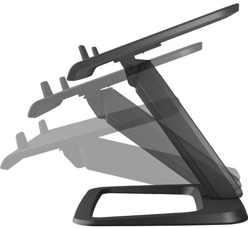 [100016994] Fellowes Hana LT Elevador para Portatil hasta 19" - Sistema de Elevacion con Muelle a Gas - Giratorio 45º - Gestion de Cables - Color Negro