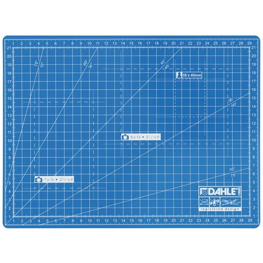 [10690-21028] Dahle 10690 Plancha de Corte A4 22x30cm - 5 Capas con Nucleo Resistente al Corte - Lineas de Orientacion - Color Azul