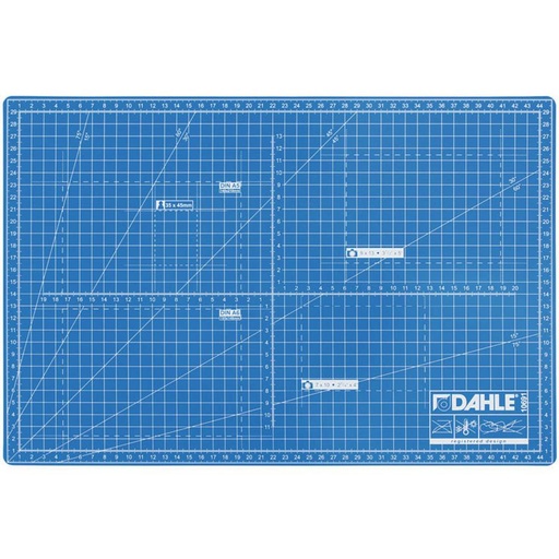 [10691-20938] Dahle 10691 Plancha de Corte A3 30x45cm - 5 Capas con Nucleo Resistente al Corte - Lineas de Orientacion - Color Azul