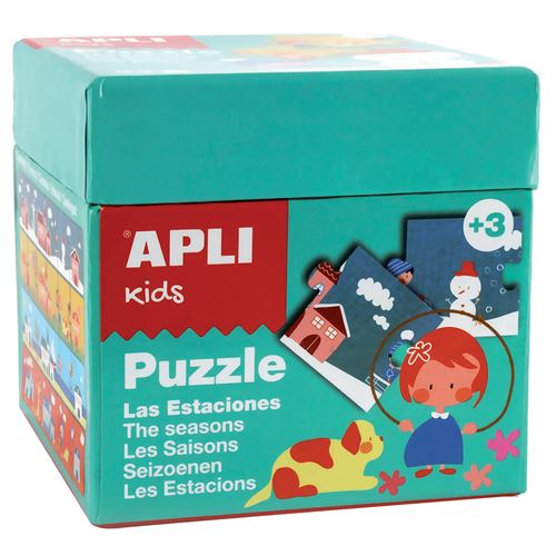 [13856] Apli Expositor de Puzles Educativos - 24 Piezas de 7x7cm - Mejora la Concentracion, Observacion, Memoria y Resolucion de Problemas - Colorido