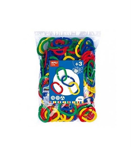 [17486] Apli Anillas Engarzables de Plastico - Fomenta Psicomotricidad Fina - Mejora Coordinacion Mano-Ojo - Ideal para Escuelas y Grupos - Colores Surtidos
