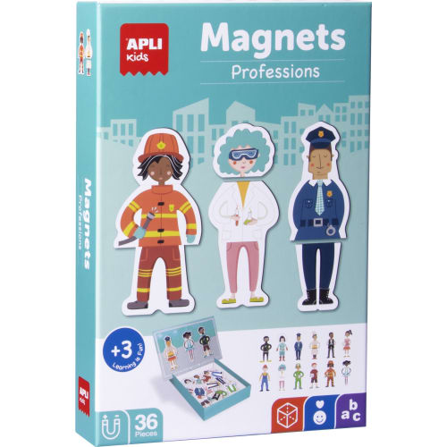[18532] Apli Juego magnetico de las Profesiones - Ayuda a Familiarizarse con Profesiones y Oficios - 36 Fichas Magneticas con Diferentes Personajes - Recomendado para Niños a partir de 3 Años