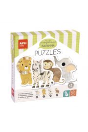 [19440] Apli Puzle My First Savanna - 16 Piezas Grandes - 4 Diseños de Animales - Potencia Psicomotricidad y Concentracion