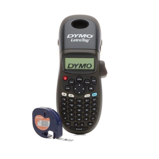[2174575] Dymo LetraTag LT100H Impresora de Etiquetas Portatil - Pantalla LCD - Velocidad 6,8 mm/seg - Impresion de 2 Lineas - Memoria para 9 Etiquetas