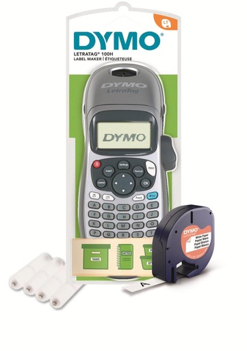 [2174577] Dymo LetraTag LT100H Impresora de Etiquetas Portatil - Pantalla LCD - Velocidad 6,8 mm/seg - Impresion de 2 Lineas - Memoria para 9 Etiquetas